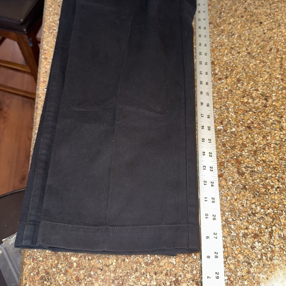 Liz Claiborne Women Pants 14P Black Tabitha Straight Leg Belted Preppy Chino - Picture 8 of 8